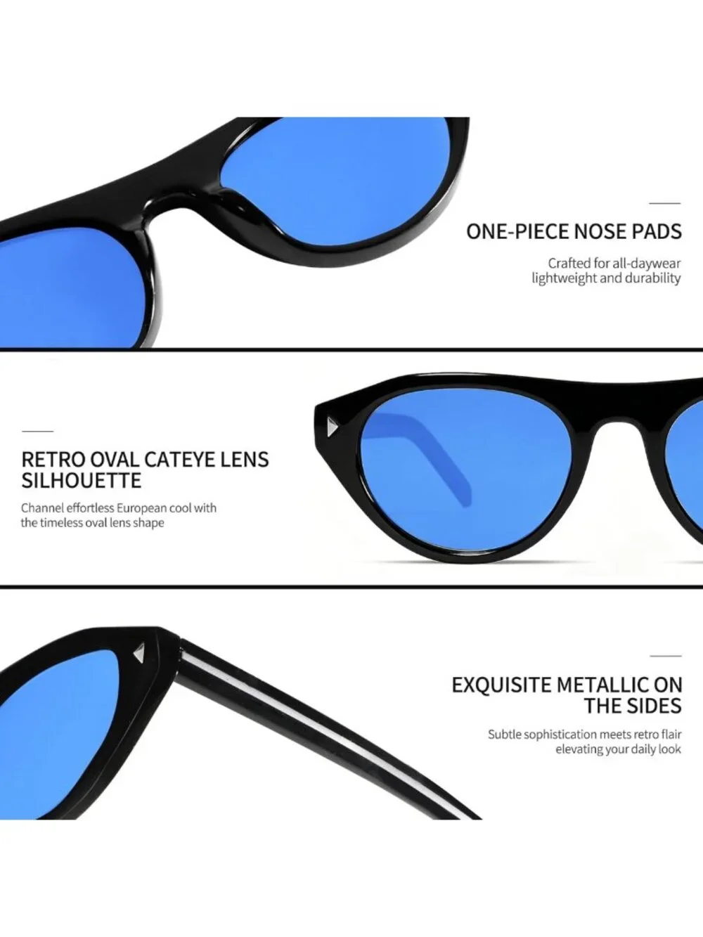 Trendy Retro Small Oval Cat Eye Sunglasses for Women & Men - Chic Vacation